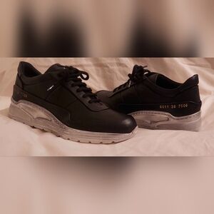 Woman By Common Projects Cross Trainer Black/White Leather Sneakers 36/6